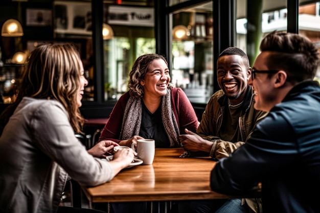 group of people engaged in a lively conversation