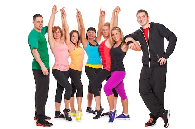 Photo group of people in fitness wear