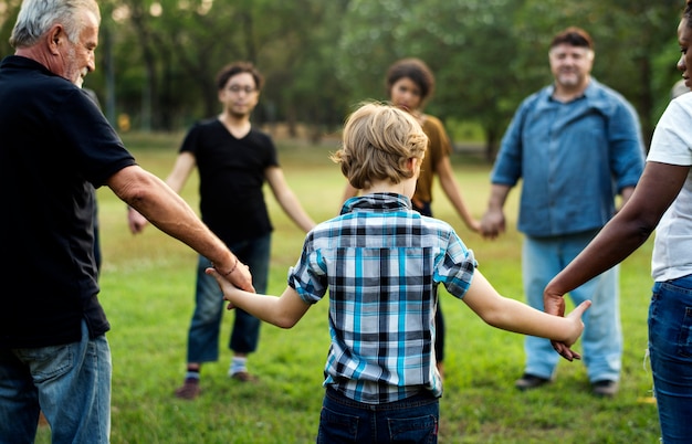 Group of people forming a circle