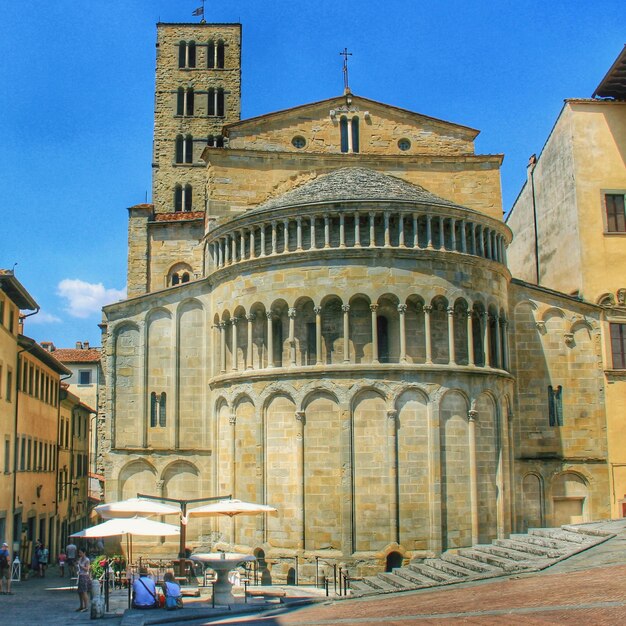 Group of people in front of church