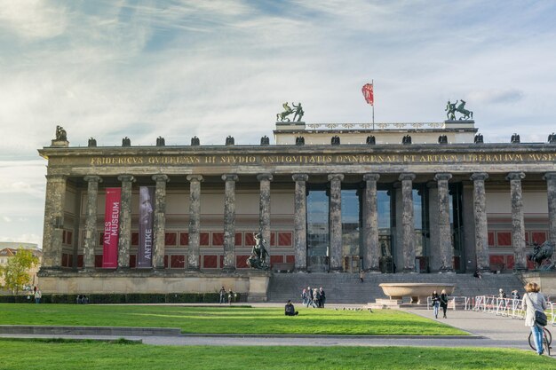 Group of people in front of historical building