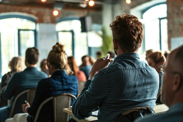 Group of people having business seminar