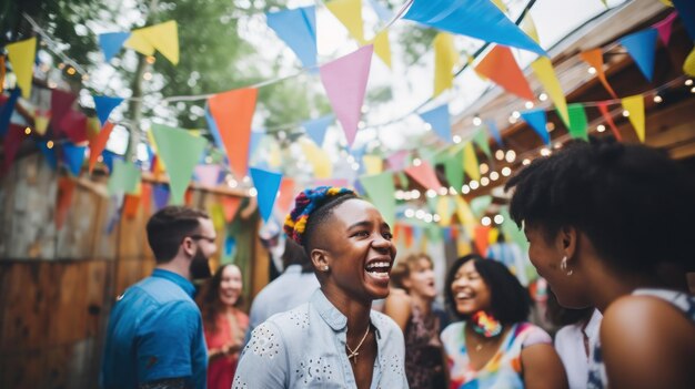 Photo a group of people having fun at a party