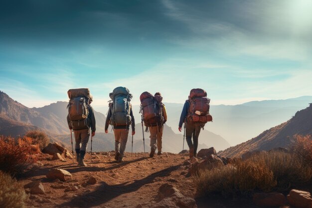 Group of people hiking