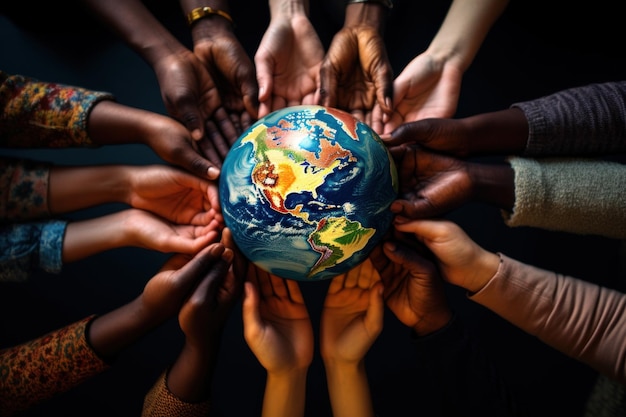 a group of people holding hands forming a circle of support and solidarity generative ai