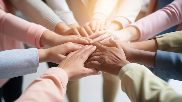 Group of people holding hands