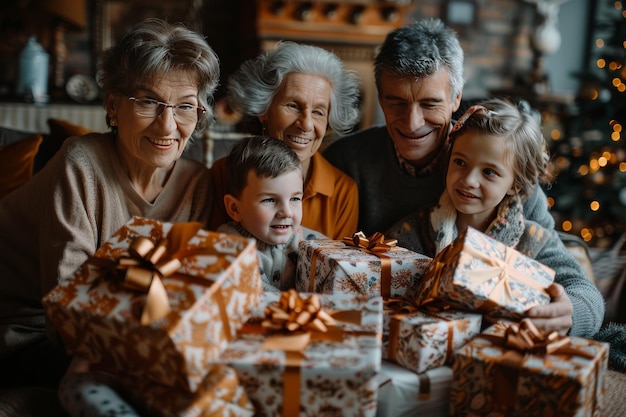 Group of People Holding Presents