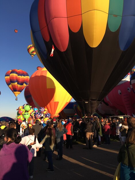 Group of people in hot air balloons