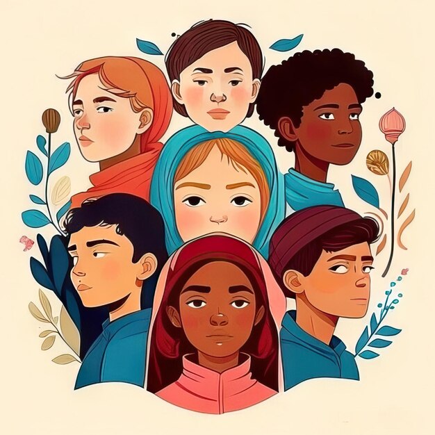 Group of people illustration