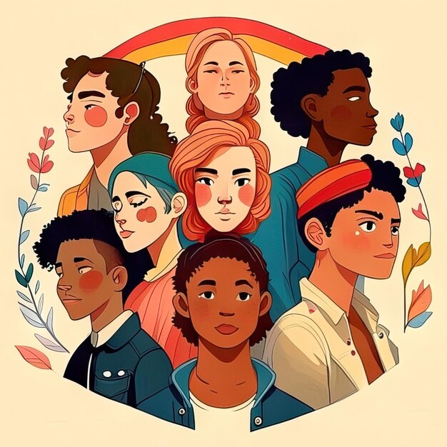 Photo group of people illustration