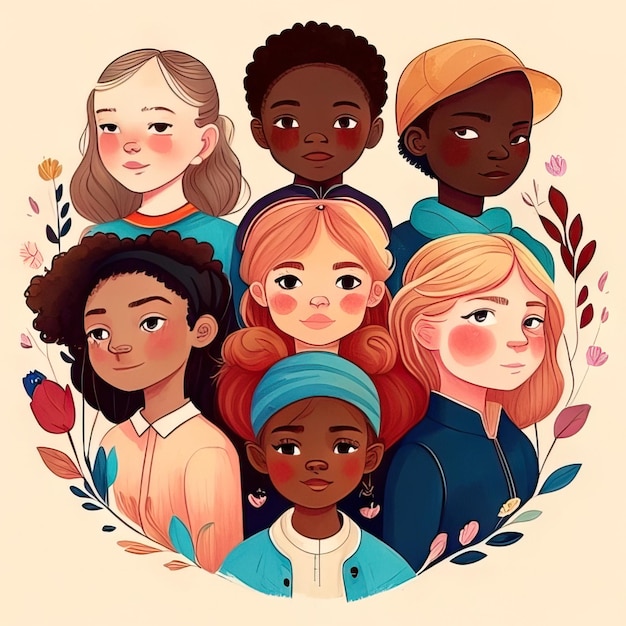 Group of people illustration