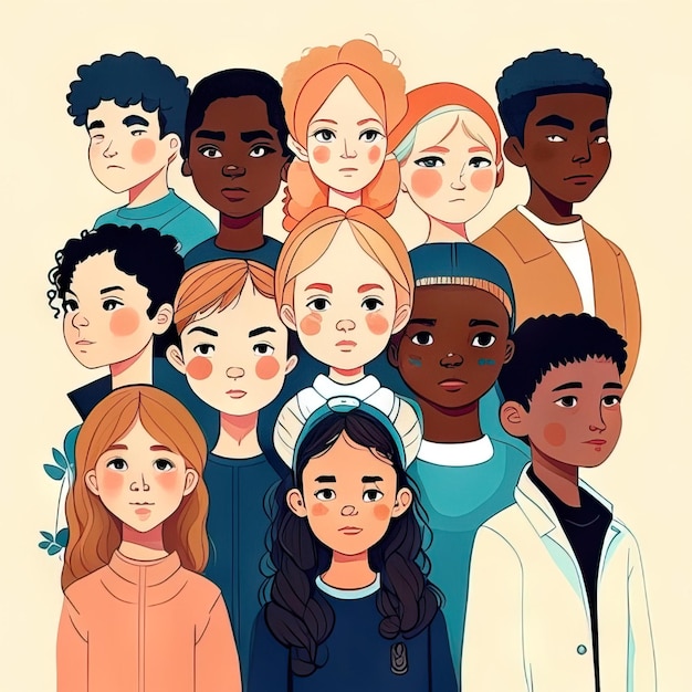 Photo group of people illustration