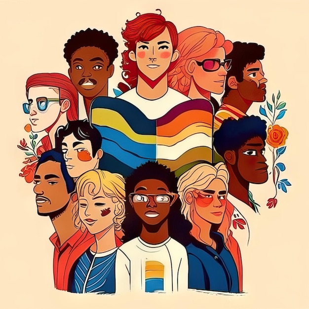 Photo group of people illustration