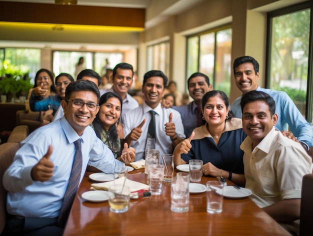 Group of People at a Large Table