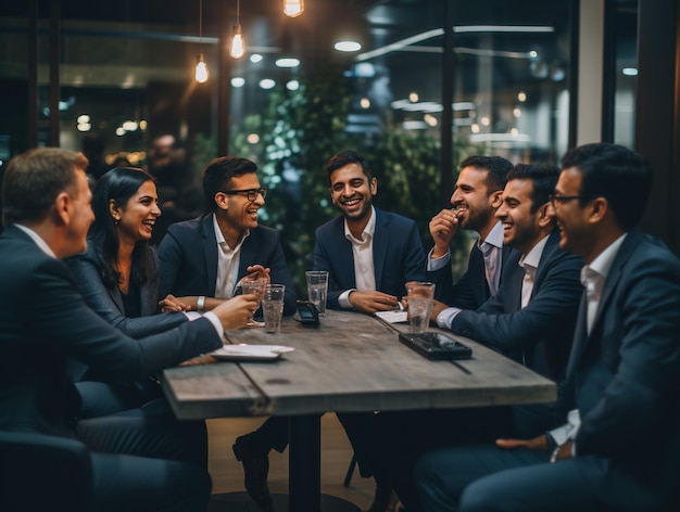 Group of People at a Large Table