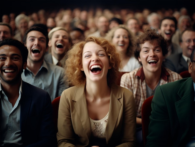 Photo group of people laughing