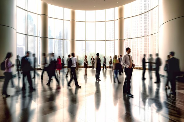 Group of people in the lobby Business center