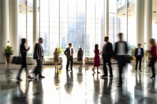 Group of people in the lobby Business center