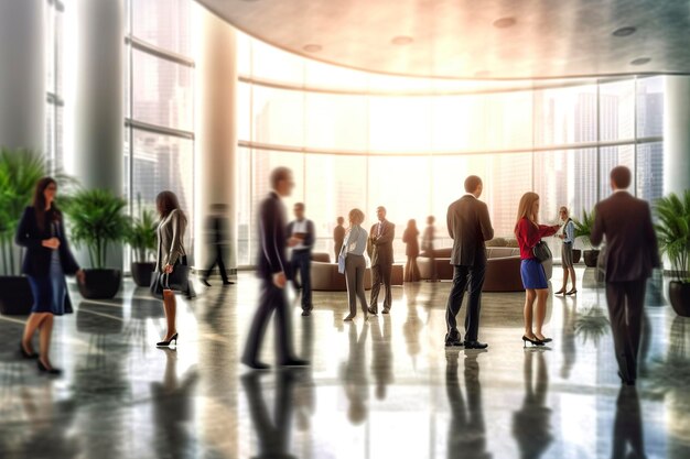 Group of people in the lobby Business center