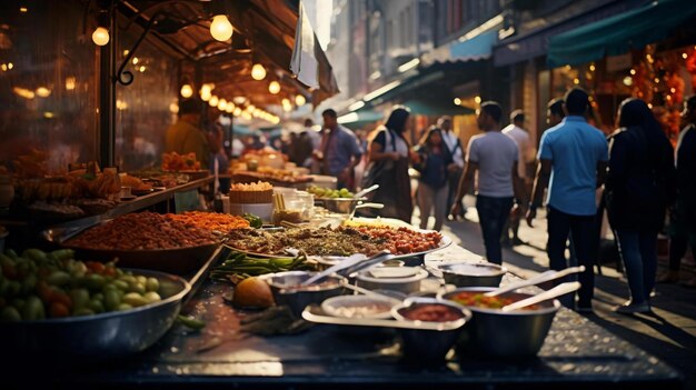 Foto un gruppo di persone in un mercato