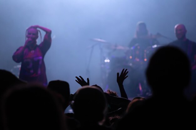 Group of people at music concert