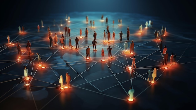 Концепция сети группы людей