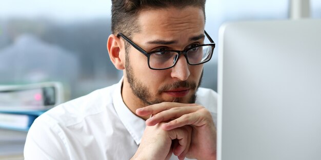 Group of people in office use laptop pc