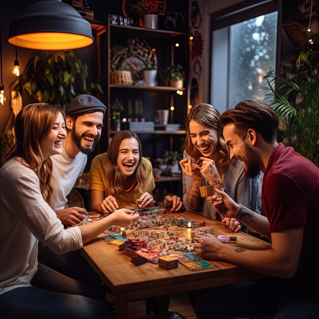 a group of people playing a game of dominoes