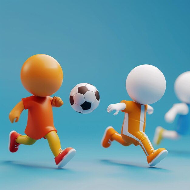 a group of people playing soccer with one wearing orange and one orange