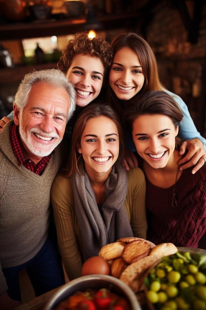 Foto un gruppo di persone posa per una foto con un uomo e una donna che sorridono