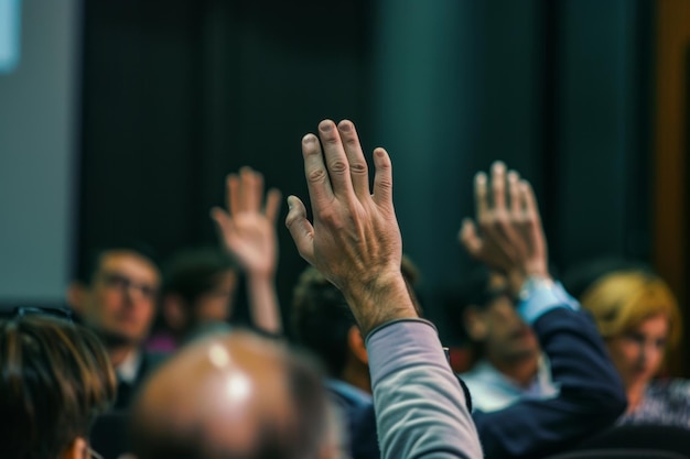 Group of People Raising Their Hands in the Air Generative AI