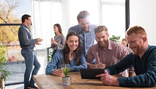 Group of people at restaurant table