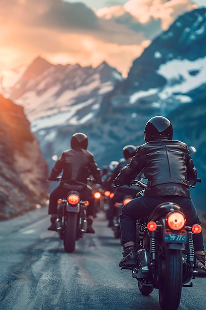 Group of People Riding Motorcycles Down a Road