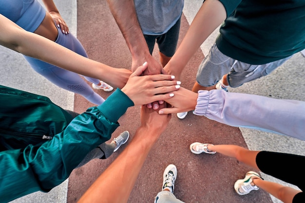 Group of people running