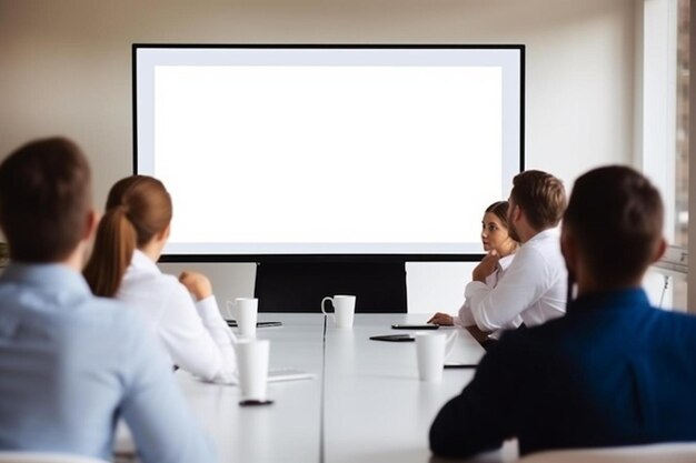 a group of people sitting around a conference table