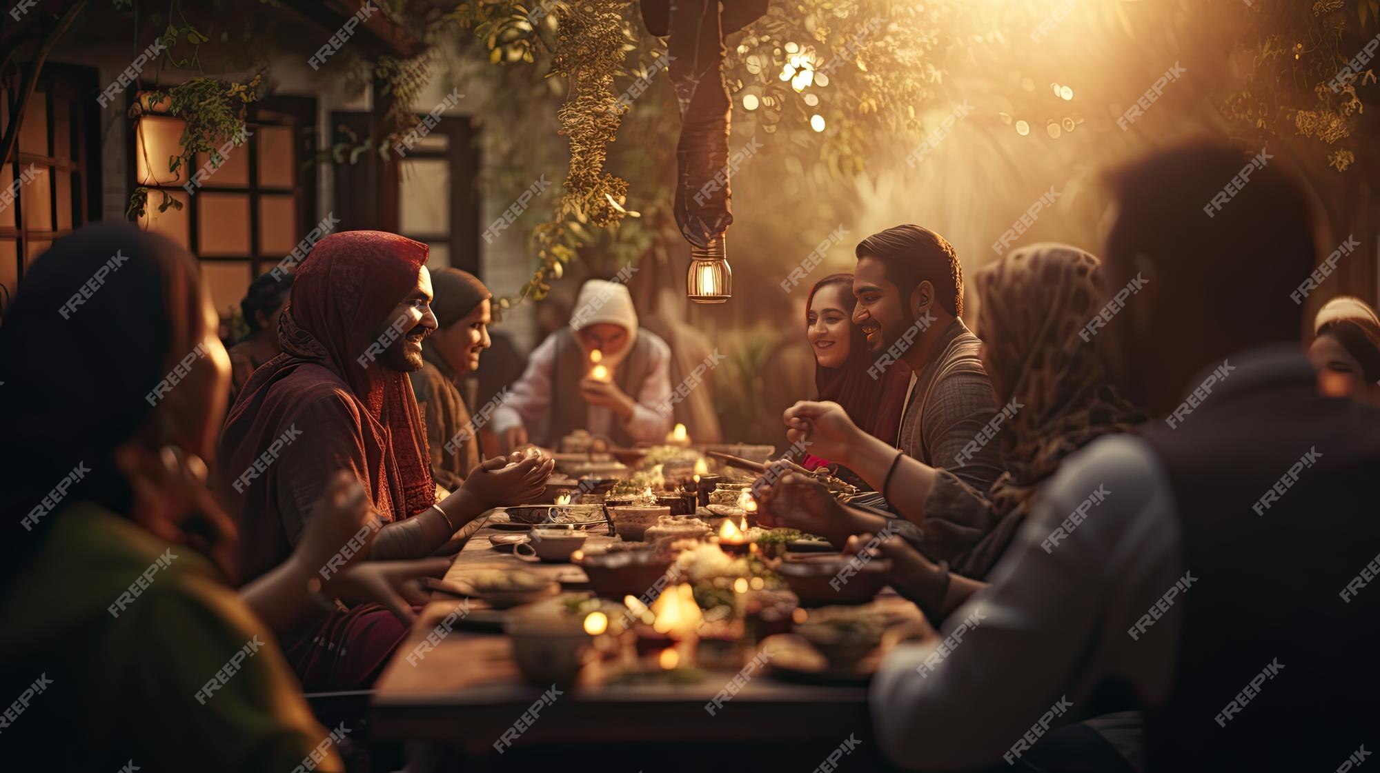 Premium Photo | Group of People Sitting Around a Dinner Table