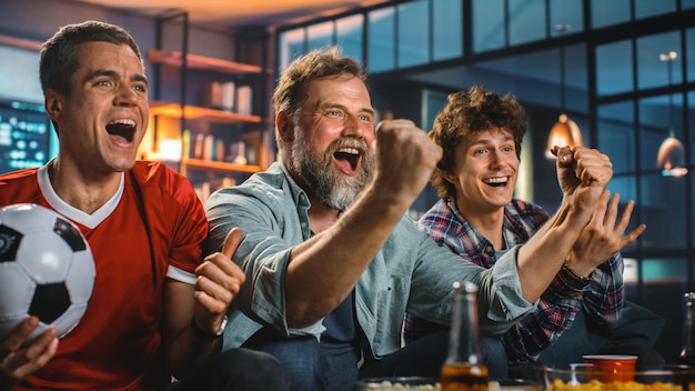 Photo a group of people sitting in a bar with a bottle of beer in the background