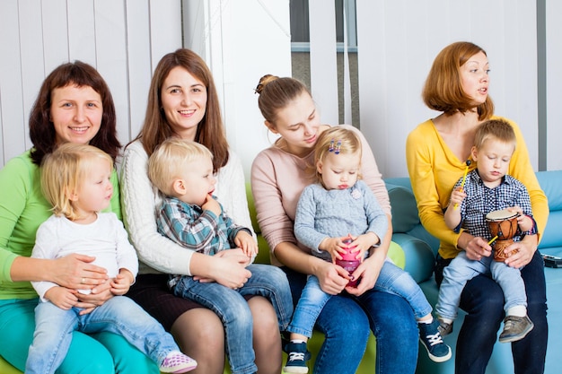 Group of people sitting on the floor