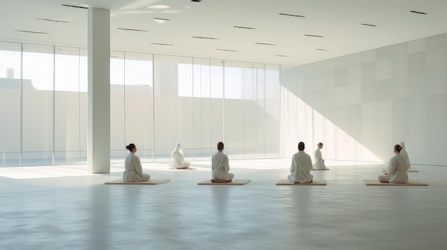 Group of People Sitting in a Large Room