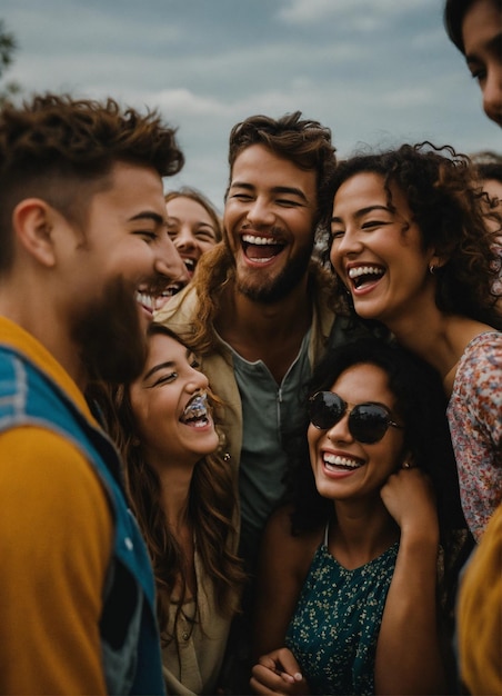 a group of people smiling and laughing together