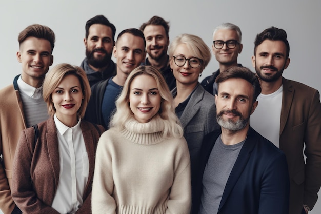 Foto un gruppo di persone sta insieme in un gruppo