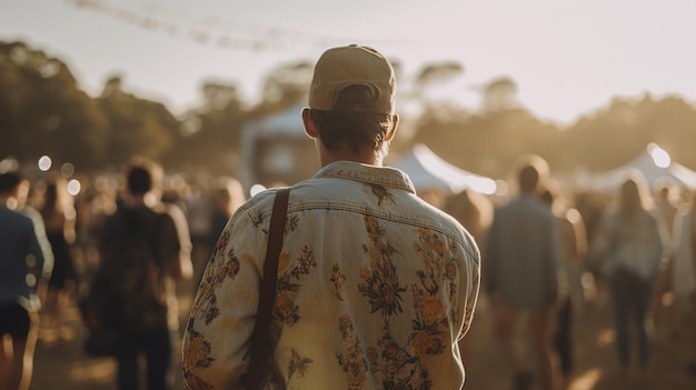 Group of People Standing in Front of a Crowd at the festival