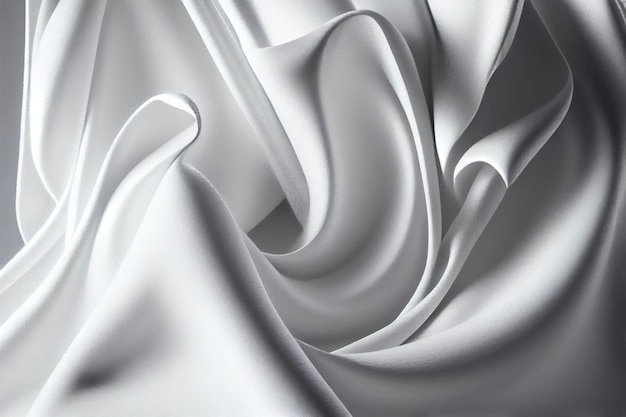 Close up of silver silk background, Abstract white cloth fabric wave,  Generative AI illustration 33046689 Stock Photo at Vecteezy