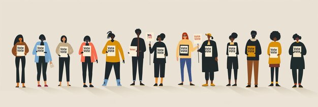 Photo group of people standing in a line holding signs with black lives matter messages diverse group of individuals from different heights and attire create dynamic scene