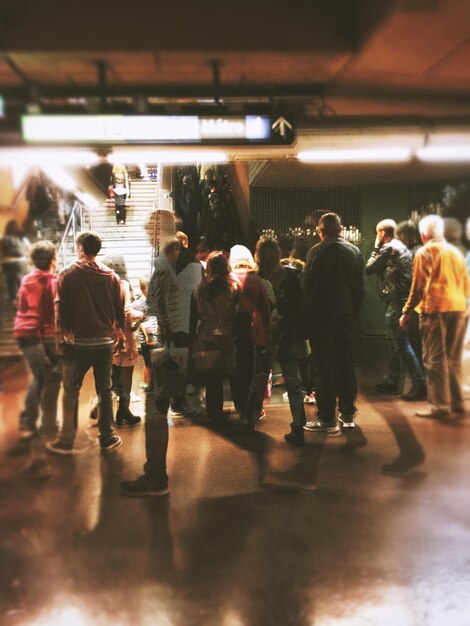 Group of people at subway station