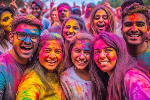 A group of people taking a selfie