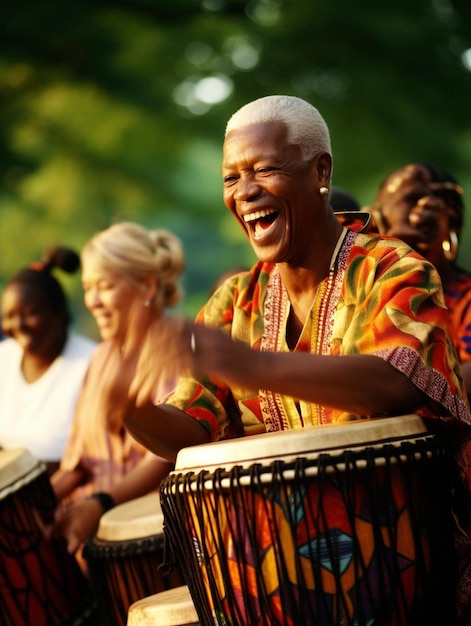 a group of people that are playing drums