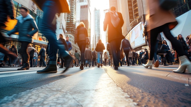 A Group of People Walking Down a Street