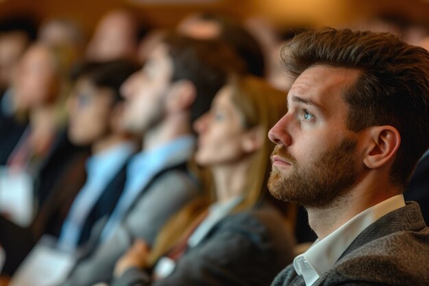 Group of People Watching a Movie in a Conference Room