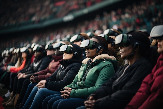 Photo group of people watching reality world sport arena generate with ai